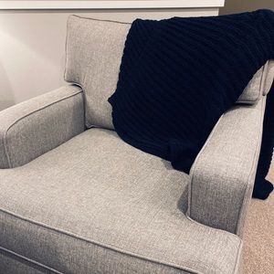 Navy Chenille Rib Throw from West Elm